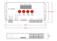 Contrôleur programmable par carte SD K1000C DMX SPI pour éclairage LED RGB à pixels, puissance 2W, durée de vie 50000 heures, éclairage pour parcs d'attractions