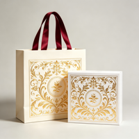 Sac en papier d'art de luxe de haute qualité avec poignée en ruban, emballage de boîte cadeau en carton, boîte à thé haut de gamme, logo personnalisé, image de marque d'entreprise