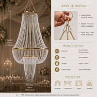 Lustre suspendu en acrylique de luxe pour mariage, draperies modernes, centres de table pour décoration événementielle, décor de fond en cristal