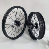 Kit complet de jantes à rayons droits avec écrous noirs pour Surron Light Bee tout-terrain, avant 19 1.4, arrière 16 2.15, moyeu noir