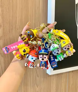 2022 New animation cute puppy Wang Wang team keychain couple baby car key ornaments small gifts wholesale