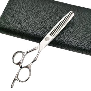 Tijeras de peluquería KL-6 de 6 pulgadas, de acero inoxidable VG10, tijeras de entresacar y tijeras planas con mango medio, rodamientos internos y almohadillas resistentes al desgaste. - Product Image 4