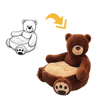 Canapé paresseux pour enfants en forme de panda et lapin de dessin animé, jouet en peluche ours en peluche, rembourrage en coton PP, emballage en sac en filet pour maternelle et tatami