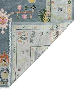 Alfombra de lana anudada Oushak contemporánea hecha a mano patrón abstracto turco moderno tamaño personalizado para sala de estar - Product Image 2