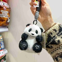 Gantungan Kunci Panda Lucu Realistis, Boneka Hewan Lembut dengan Detail Cakar, Aksesoris Tas Kawaii untuk Hadiah Anak dan Perempuan