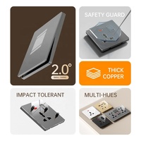Prises murales universelles industrielles KSQ en verre, double 13A 16A, 250V, avec ports USB, pour usage domestique