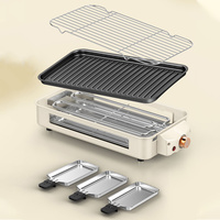 Barbecue électrique portable multifonctionnel en acier, design sans fumée, cuisson double face, pour l'intérieur et l'extérieur