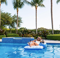 Chaise longue gonflable électrique à hélice pour piscine, modèle gonflable pour adultes, lit flottant relaxant avec dossier pour piscine