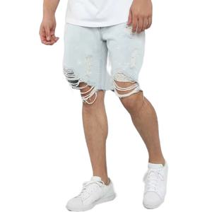 กางเกงยีนส์ขาสั้น ShanLai แบบขาดๆ ทรงฮิปฮอป สตรีทแวร์ คุณภาพสูง สไตล์คาร์โก้ - Product Image 1