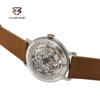 Montres de couple SPARKTIME à mouvement mécanique squelette entièrement ajouré, cadran analogique en cuir, cadeau unique de haute qualité pour les amoureux