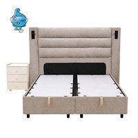 Harga Pabrik Langsung OEM ZERO Rangka Tempat Tidur Kayu Solid Modular Eropa yang Dapat Disesuaikan dengan Lampu Malam dan Garansi