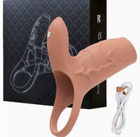 Anneau vibrant en silicone pour pénis, anneaux de pénis, anneau de verrouillage, vibromasseur doux à double stimulation pour retarder l'éjaculation, jouets sexuels pour couples