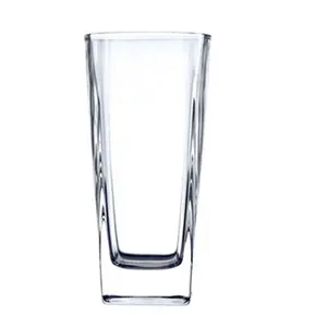 家用玻璃器皿牛奶杯9盎司高球水果汁杯方形底部水杯