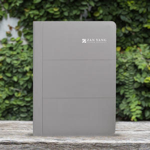 Customization Business Simple Lines Zippered Handbag Portable Leather <b>Document</b> <b>Folders</b> - Product Image 1