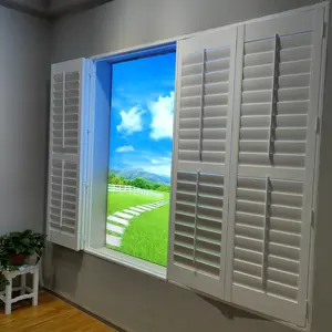Full Size High Quality Interior California Shutters PVC Painted Plantation Shutter Full Size