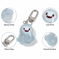 Porte-clés fantôme en résine mignon qui brille dans le noir, lumineux, effrayant, de dessin animé, pour Halloween, breloque de sac à dos
