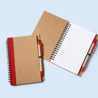 Carnet de notes A5 écologique avec logo personnalisé Journal de bureau à spirale avec stylo coffret cadeau recouvert de carton et de papier couché