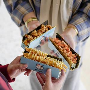 Custom New Trendy to Go Takeout Sushi Taco Holder Stand Eco Compostable Sugarcane Paper Food Box Biodegradable Takeaway Tray - Product Image 4
