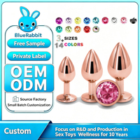 Plug anal en or rose, bijou en métal de qualité supérieure en forme de cœur, jouet pour adultes, BlueRabbit OEM ODM, plugs anaux en gemmes