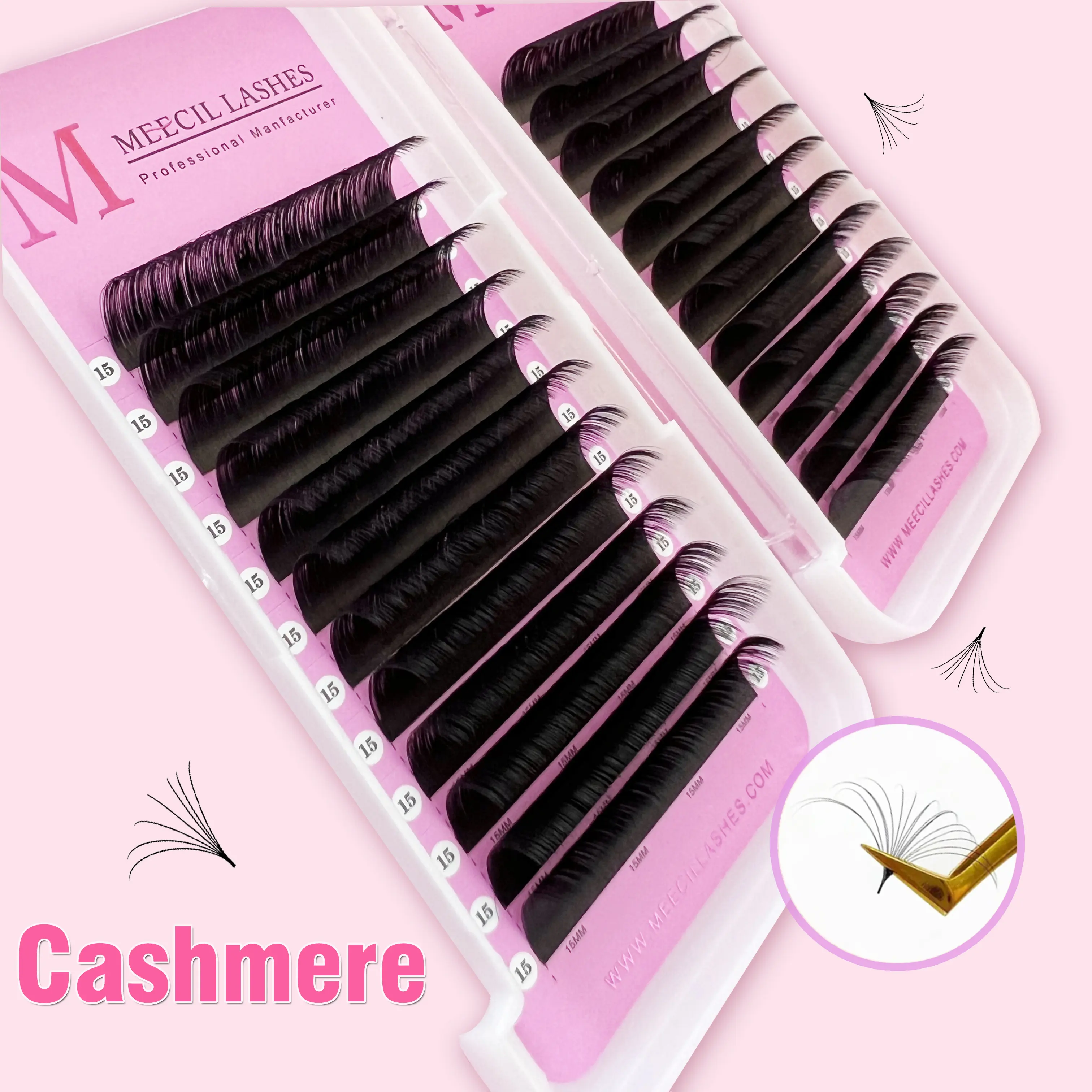 Matte Velvet 0.05 Individual Lash Extension Fournisseur Wholesale Mink Korean Silk Cashmere Lash Trays