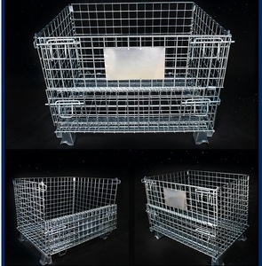 Hoogwaardige op maat gemaakte CNC-gefreesde roestvrijstalen vouwbare logistieke kooi-<span class=keywords><strong>trolley</strong></span> voor supermarkten met eenvoudige opslag en OEM-service - Product Image 2