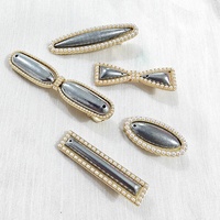 Pince à cheveux Songjin avec perles, base en alliage, épingle à cheveux DIY en strass, faite à la main, style chinois, accessoires de coiffure pour femmes, bijoux