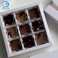 Boîte à chocolat en papier avec impression de logo personnalisé, papier alimentaire, boîte d'emballage pour pâtisserie, tiramisu, gâteau, boulangerie, avec logo en feuille d'or