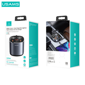 Caricabatterie da Auto USB USAMS CC151 Ricarica Rapida Adattatore Dual USB 245W <span class=keywords><strong>Presa</strong></span> <span class=keywords><strong>Accendisigari</strong></span> Accessori per Telefoni Cellulari - Product Image 6