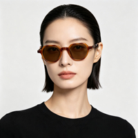 Vente Chaude Usine Classique Haute Qualité Tr90 Monture Complète Unisexe Occhiali Da Sole Logo Personnalisé Lunettes de Soleil Rondes Tendance Fabricant