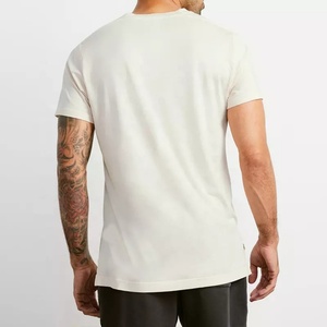 T-shirt de sport pour homme avec logo personnalisé, de haute qualité, coupe ajustée, uni, confortable, 100% coton - Product Image 4