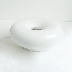 Wamburi Vintage Style <b>Touch</b> Tri-Color <b>Light</b>-Changing Donut-Shaped Glass Table Lamp Bauhaus Bedside and Wall Lamp with Iron Body - Product Image 3