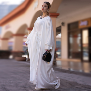 Loriya nuovo vestito kaftano Abaya in raso etnico Abaya donna musulmano abito tradizionale tacchino <span class=keywords><strong>abbigliamento</strong></span> musulmano <span class=keywords><strong>abbigliamento</strong></span> islamico - Product Image 3