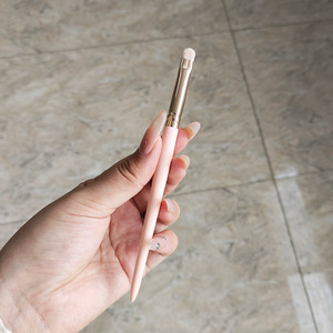 Juego de brochas de maquillaje, 10 piezas, pelo sintético, mango de madera, forma redonda, para sombra de ojos - Product Image 2