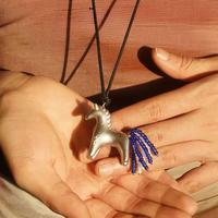 Nouvel Arrivage en Stock : Collier Pendentif Poney Sanni en Cuivre, Chaîne Longue pour Pull - Bijou Unisexe Élégant et Polyvalent