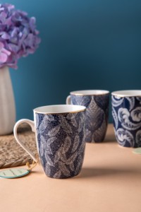 Classis élégant bleu et blanc à motifs tasse en céramique tasse à café <span class=keywords><strong>Cuisine</strong></span> Drinkware Restaurant tasses en céramique - Product Image 6