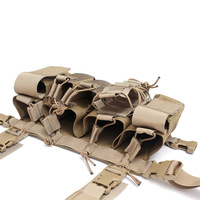 Gilet tactique de combat multi-poches réglable et détachable avec système MOLLE, porte-chargeurs en nylon