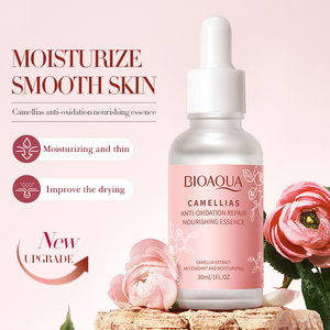 BIOAQUA Serum ekstrak tanaman organik alami, Serum Perawatan Kulit pencerah pelembap wajah mawar Camellia, ekstrak tanaman organik alami - Product Image 3