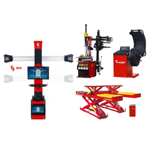 Hot Sale 3D Wheel Alignment Global Multi-language Touchless Tire Changer Wheel Balance With 4 Post Car Lift For Garage
