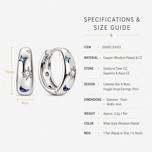 Pendientes de estrella y luna para mujer, joyería de moda minimalista y elegante para uso diario, regalo - Product Image 5
