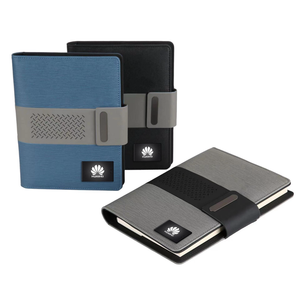 Venta al por mayor de fábrica A5 <span class=keywords><strong>Notebook</strong></span> PU Leather Power Bank Station con capacidad de 8000mAh y Portalápices para cargar sobre la marcha - Product Image 1