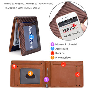 Baellerry Men's Card Holder <b>RFID</b> Protection Credit Card <b>Wallet</b> With Cash Slot Gray - Product Image 3