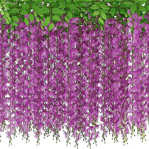 Nouvelle guirlande de glycine artificielle populaire, fleurs de glycine suspendues pour la décoration de plafond de mariage, fête ou événement - Product Image 3