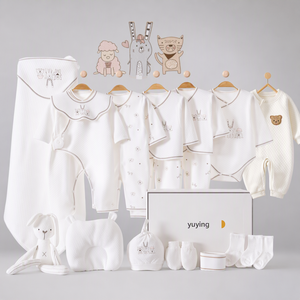Set Regalo per Neonati all'Ingrosso, Corredino in Cotone per Neonati, Body e Tutina, Essenziali per l'Abbigliamento, Scatola con Stampe Cartoon, Morbido per Bambini - Product Image 1