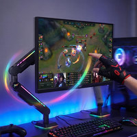 Support d'écran compact et articulé, réglable en hauteur, VESA 75x75 100x100, bras de moniteur simple à mouvement complet RGB