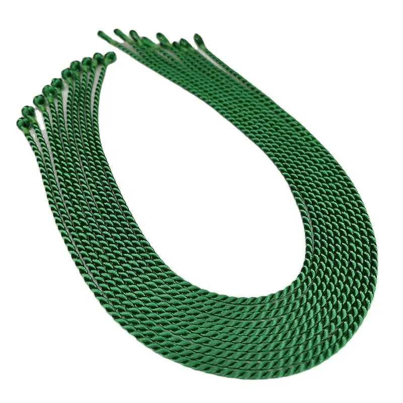 Cordão de seda americana trançada pura, comprimento personalizada, torcida, colares em cores sortidos para fabricação de jóias, colares