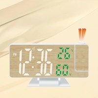 Réveil projecteur LED moderne et simple avec thermomètre et calendrier, affichage à grandes lettres pour chambre à coucher