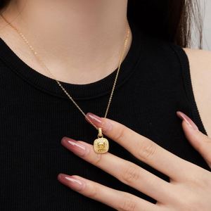 Dylam Simple <b>Link</b> Chain <b>Jewellery</b> Necklaces 18K Gold Rose Gold Plated 8A Cubic Zirconia Solitaire Pendant Necklace for Women - Product Image 3