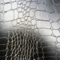 Vente en gros de papier d'emballage cadeau à paillettes à motif crocodile de taille A4 en cuir enduit de PVC comme pour l'emballage de bonbons avec logo personnalisé