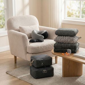 U-Shaped Travel Pillow <b>Memory</b> <b>Foam</b> Neck Support 28x26x14cm Portable Airplane Sleeping Pillow For Comfortable Rest - Product Image 1