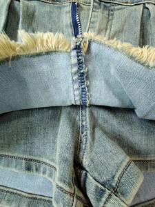 New Fashion Washed Pleated Skirts for Women <strong>Sexy</strong> Cotton Shorts Vintage <strong>Jeans</strong> High Quality Denim Skirt - Product Image 5